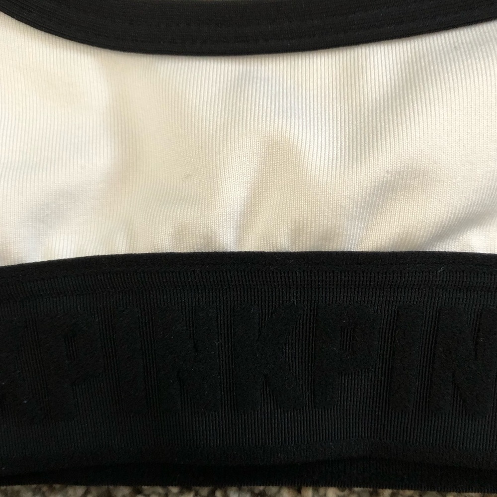 Pink Victoria’s Secret ultimate lightly lined sports bra white/black large - Picture 8 of 8